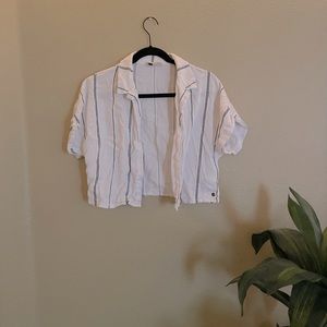 Roxy Striped Button Down Crop Shirt